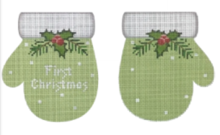 MT11 First Christmas Mittens - Light Green