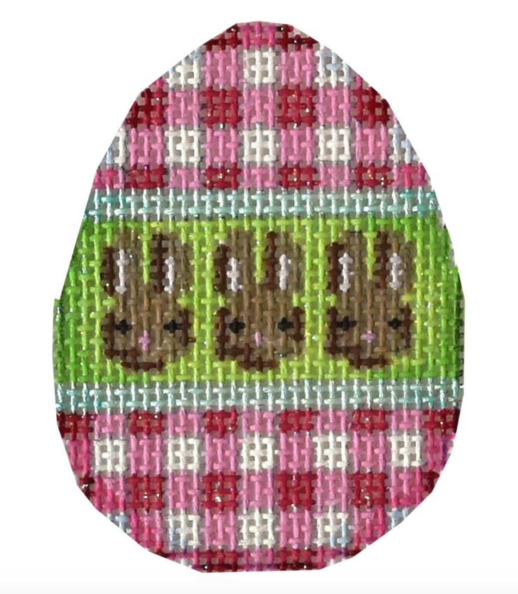 EG603 Pink Gingham and Bunnies Mini Egg