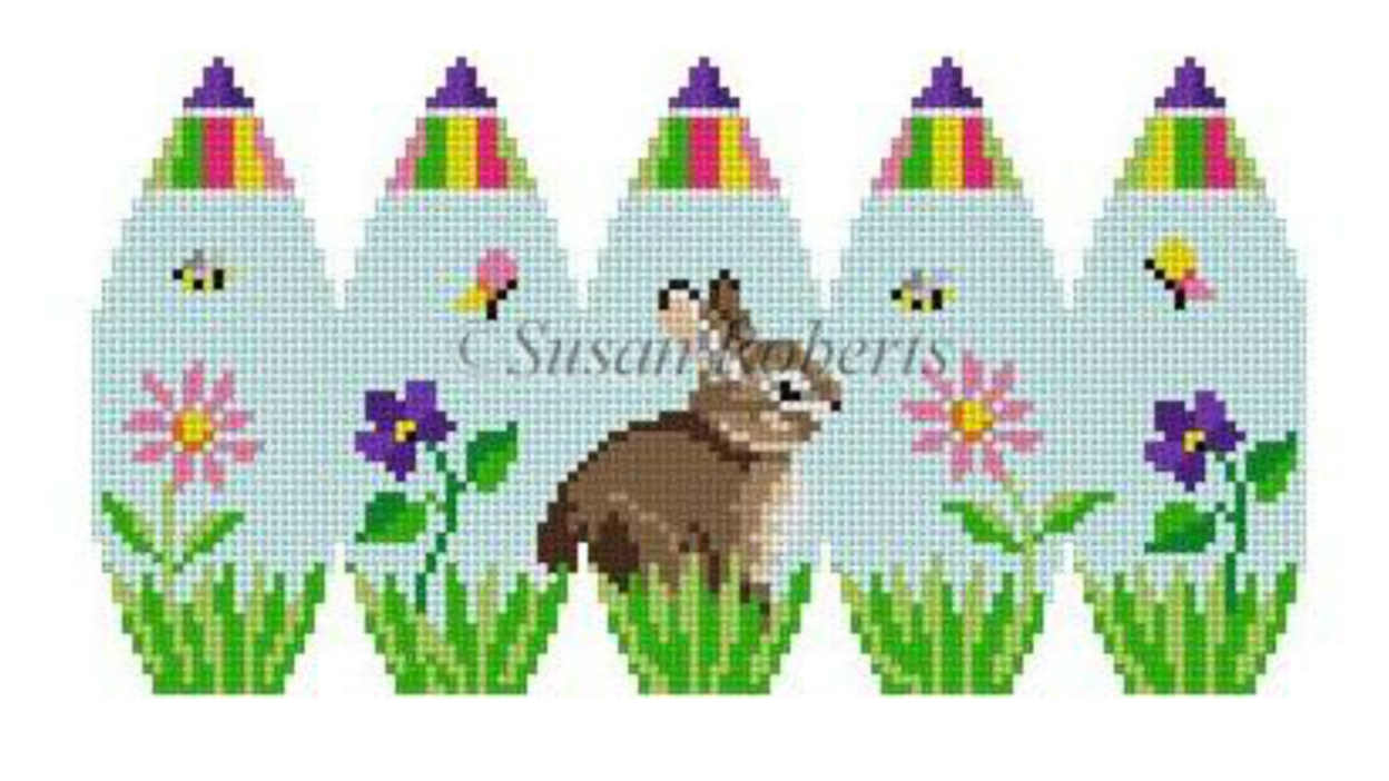 0414 Bunny in Flowers 3D Egg