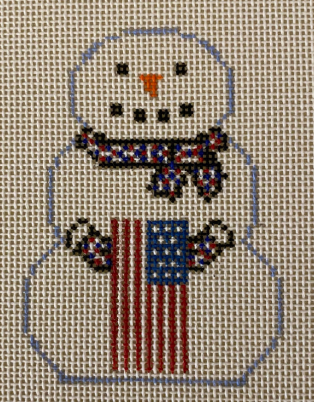 KCD1418 Snowman with Flag