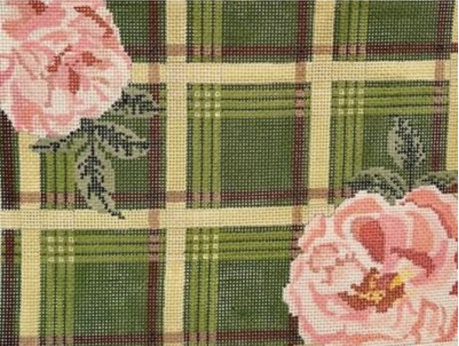 23-326 Green Plaid with Flower