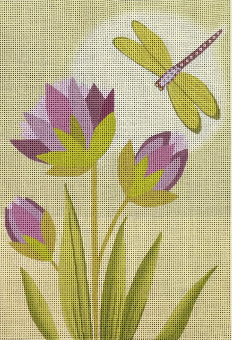 KB-08 Pink Dragonfly and Flowers