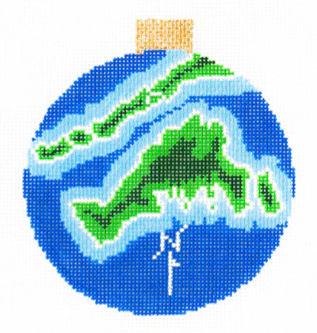AOK40 Martha's Vineyard Map Ornament