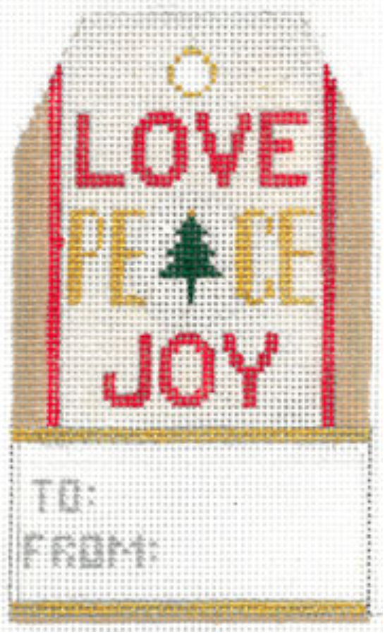 XO-198C Love Peace Joy Gift Tag