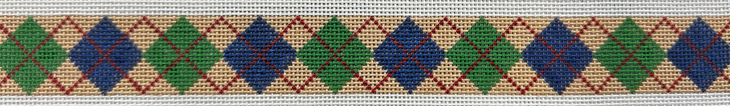 122b Argyle Belt - Camel/Navy/Green