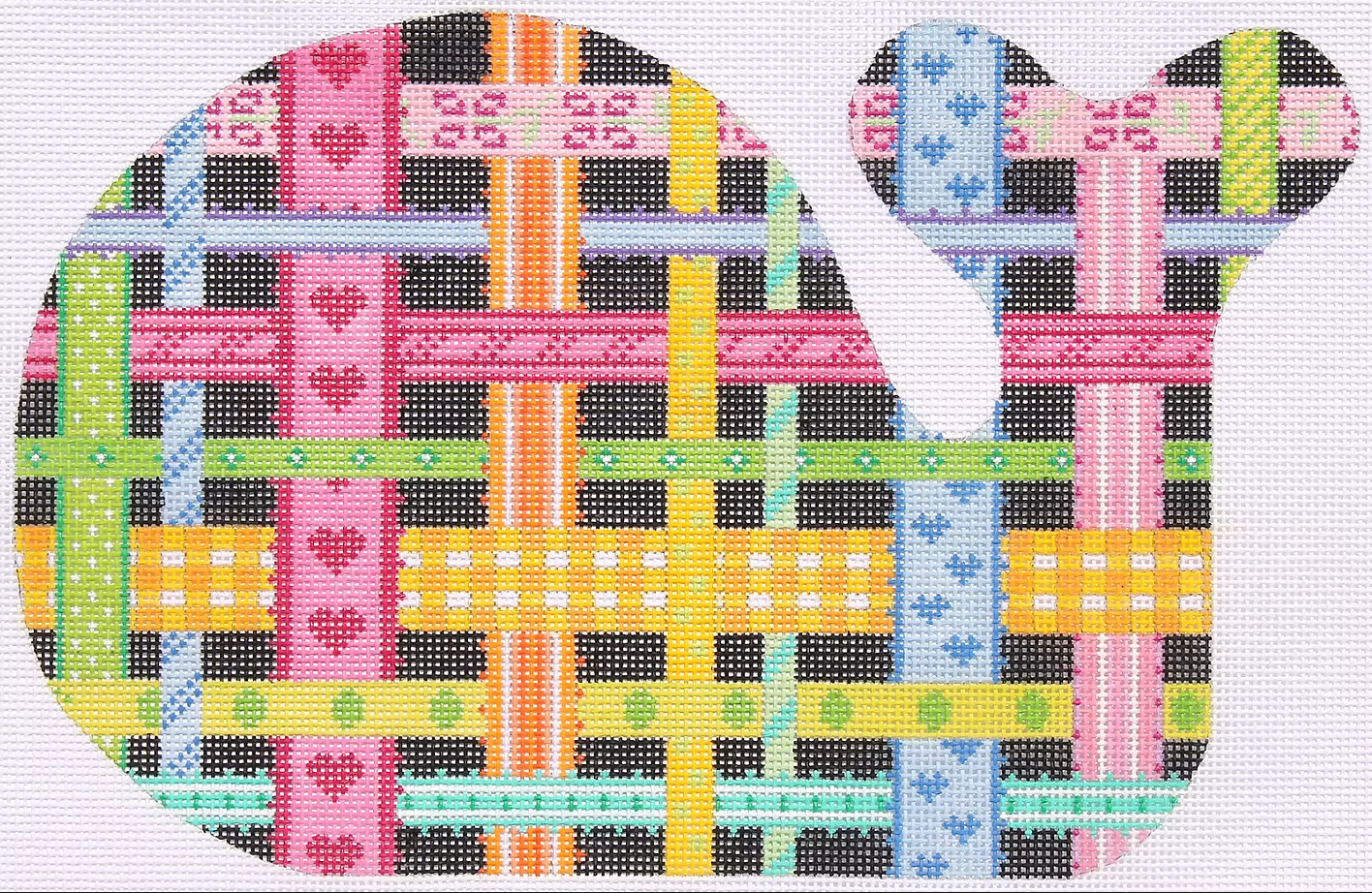 SST-16 Medium Whale - Woven Ribbons on Black