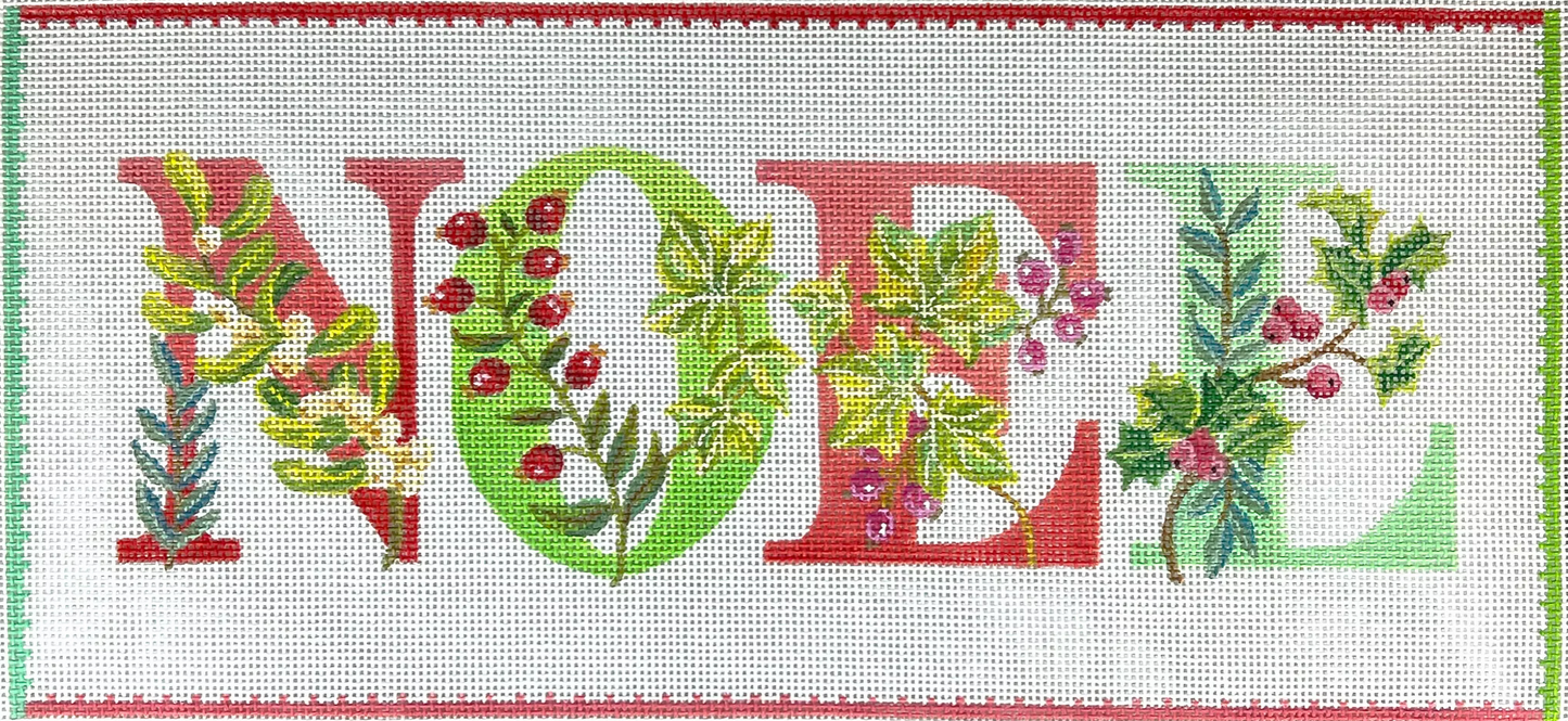 JAM-PL-02 Noel with Greenery on White