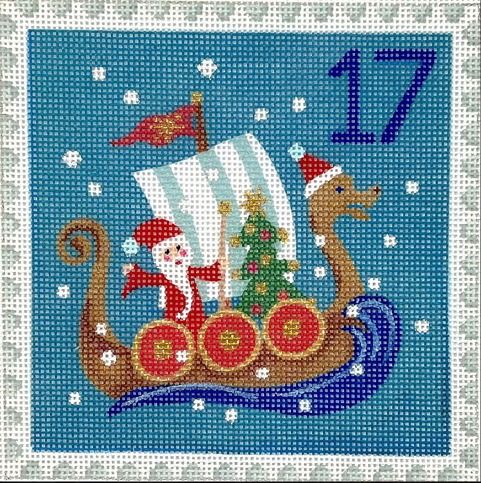 KH-PL-17 Advent Stamp - Norway - Santa in Ship