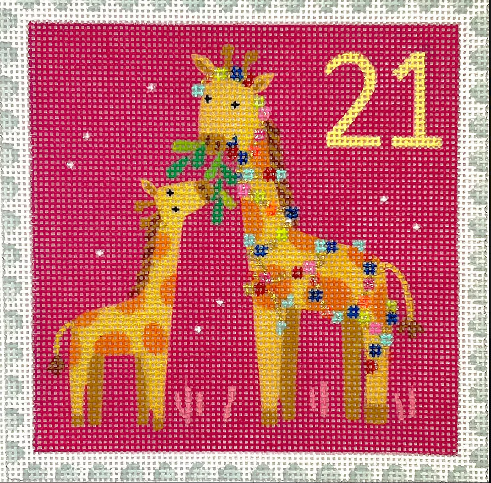 KH-PL-21 Advent Stamp - Kenya - Giraffes