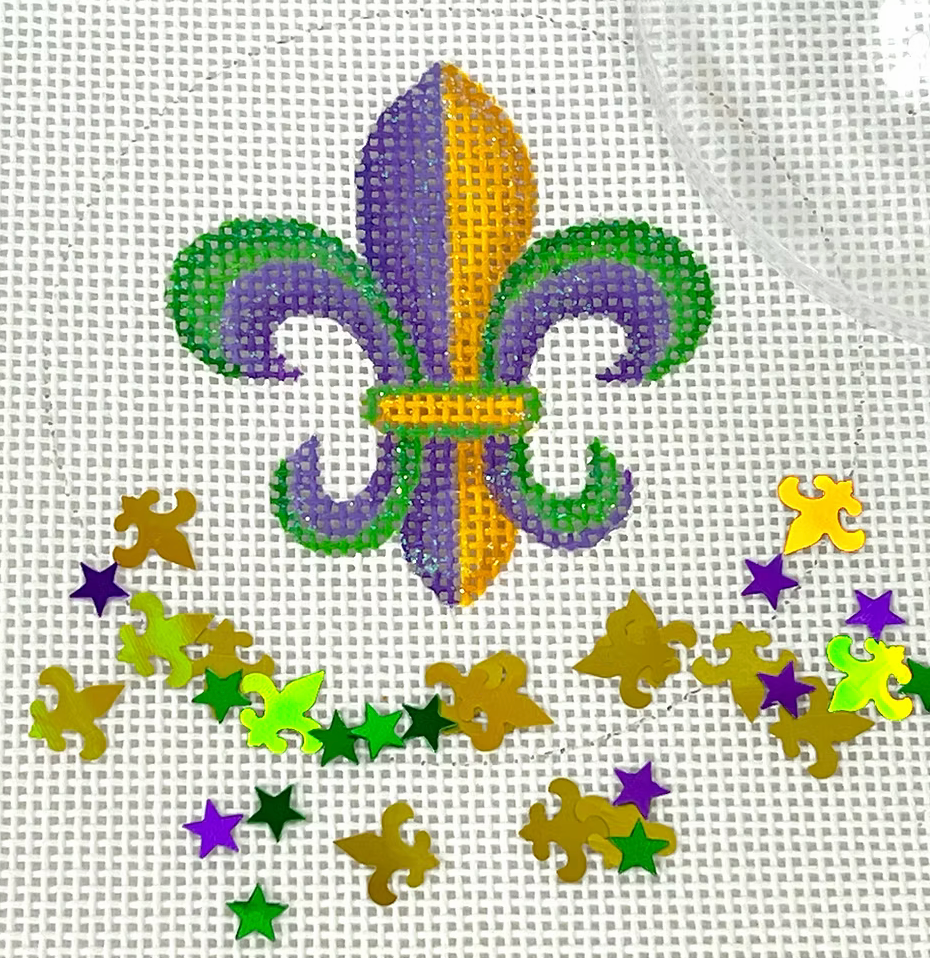 OMD-37 Mardi Gras Fleur-de-Lys Snow Globe
