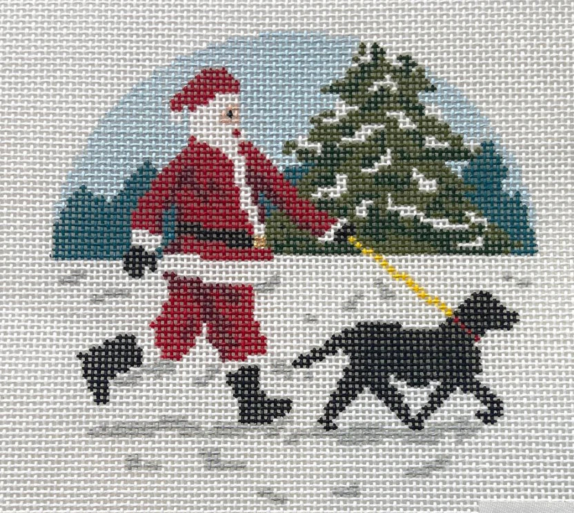 AOK105 Santa Walking Black Lab