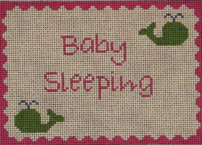 DHG202 Pink and Green Whales Baby Sleeping