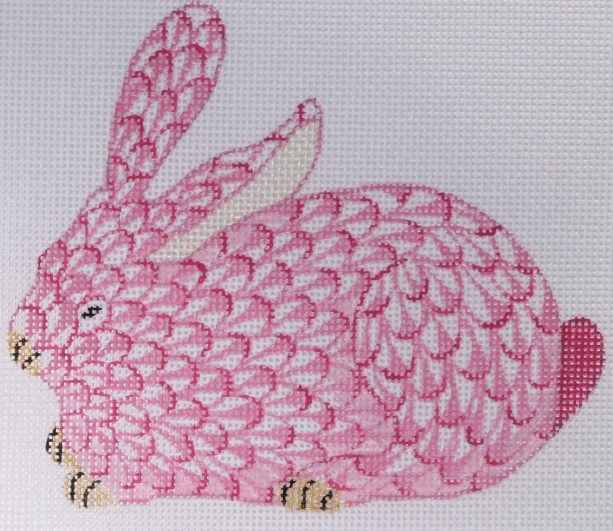 OM-146 Mini Fishnet Crouching Bunny - Pink
