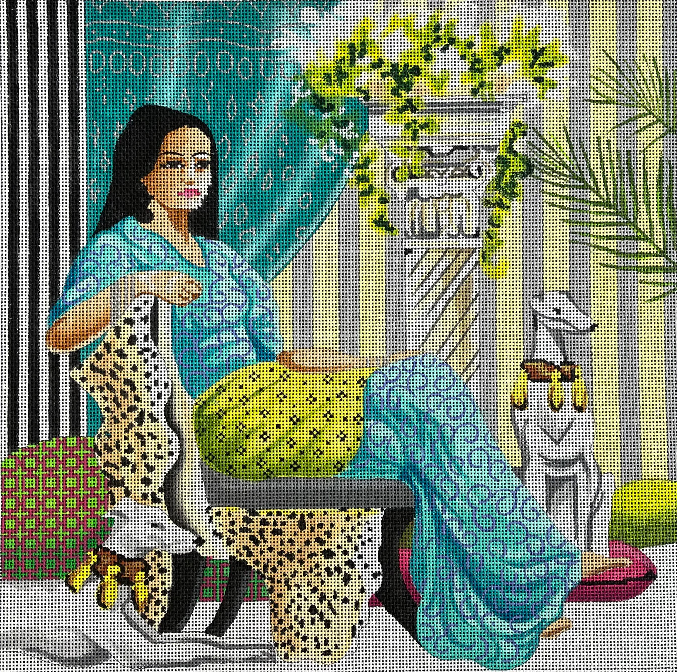 PE115 Lady with Whippets