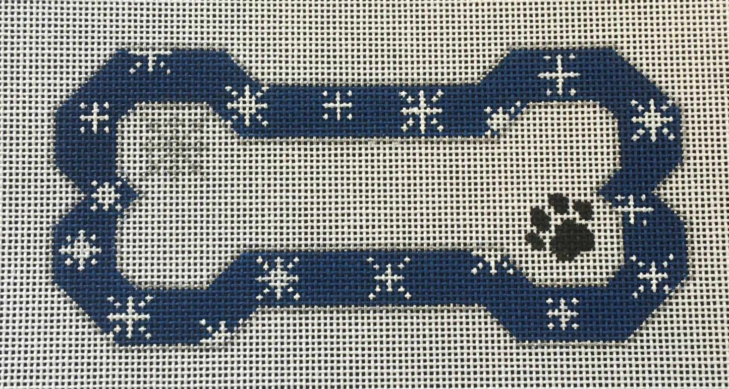 BP-03 Blue Snowflake Dog Bone