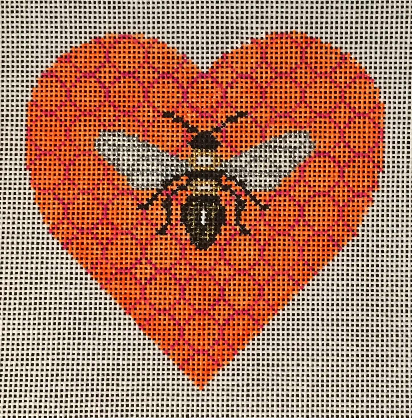 H-07 Bee on Orange Heart