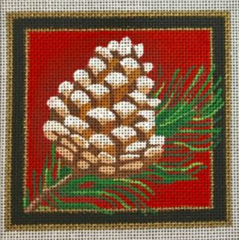CS08 Pine Cone Christmas Coaster