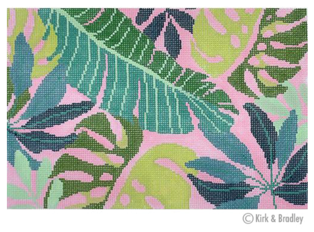 KB1403 Tropical Leaves Clutch - Pink