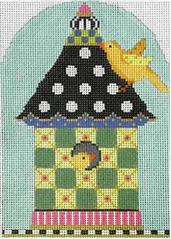 KBH08 Green Checkers Birdhouse