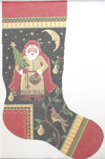 KCN161ST Noel Santa and Partridge Stocking
