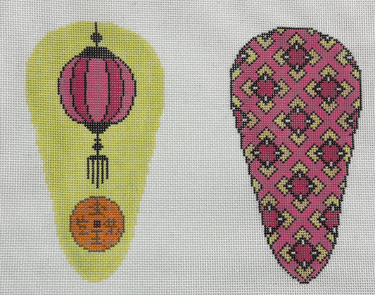 SS-78 Chinese Lantern Scissor Case - Pink and Green