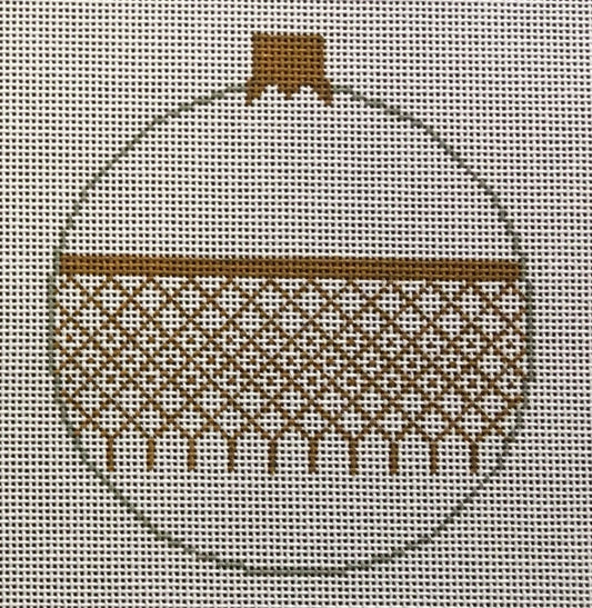 WSD-XO06 Gold and White Christmas Ball