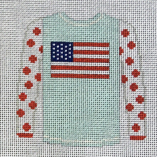 O209C Flag On Light Blue Sweater
