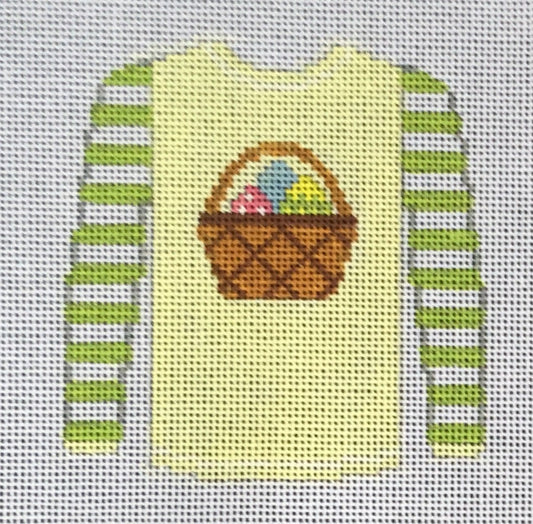 O208W Easter Basket On Yellow Sweater
