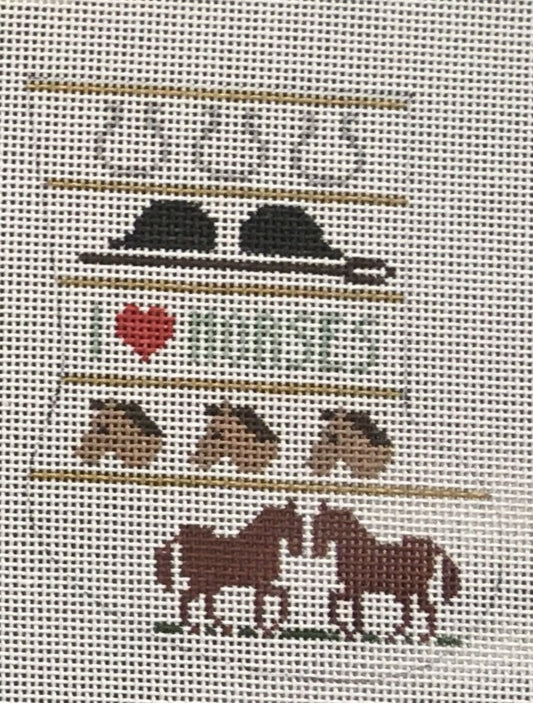 PT-357HOR I Love Horses Mini Sock
