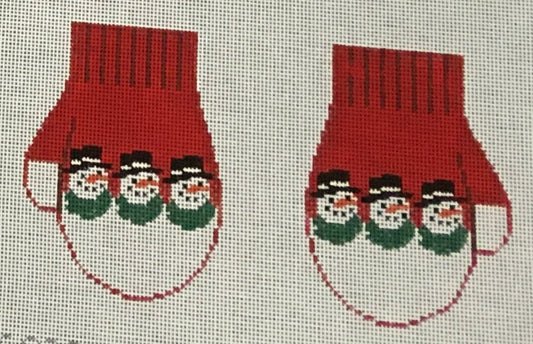 CO602A Snowman Mittens - Red