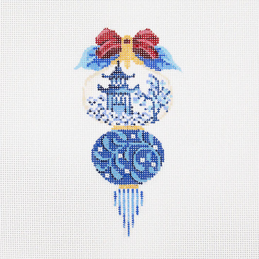 KAH47 China Blue Triple Onion Ornament