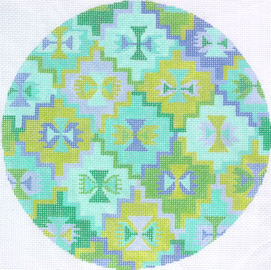 PL-155 Kilim Round - Caribbean Palette