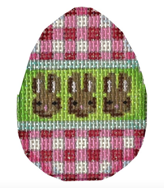 EG603 Pink Gingham and Bunnies Mini Egg