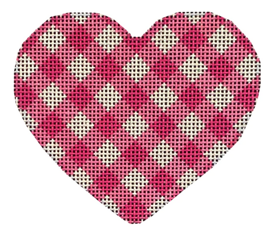 HE855HP Hot Pink Gingham Heart