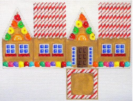 NTGts387 Red Candy Cane Roof Gingerbread Cottage