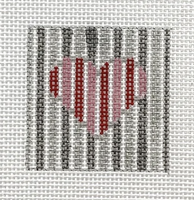 M-05 Red Heart with Silver Stripes