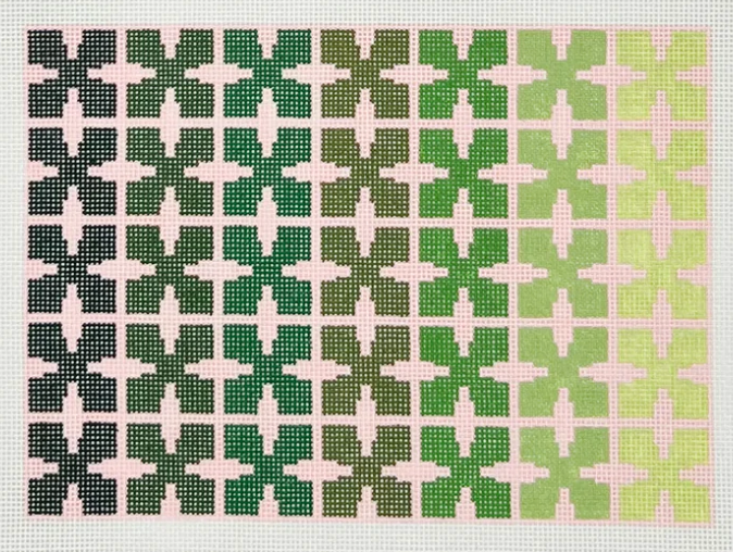 MD-110.03 Geo Floral - Green and Pink