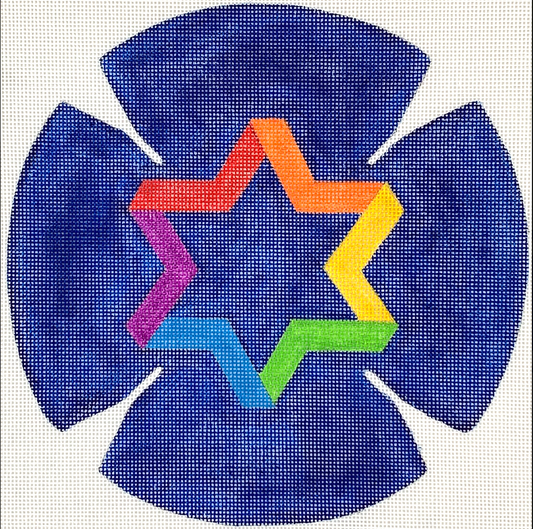 KIP-01 Rainbow Star of David Kippah
