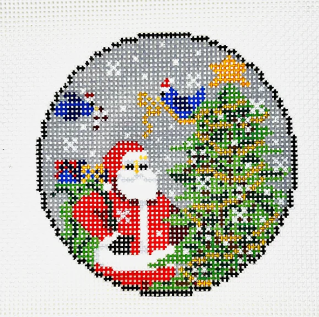 KCD1528 Santa and Birds Round