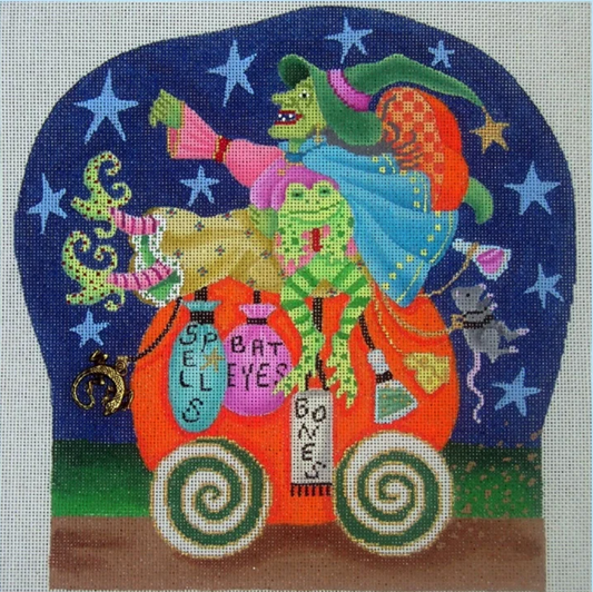 B-125 Witch on Pumpkin with Cat