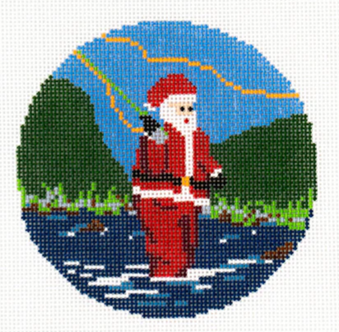 AOK45 Sporty Santa - Fly Fishing