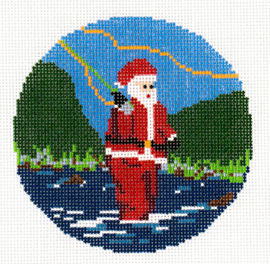 AOK45 Sporty Santa - Fly Fishing