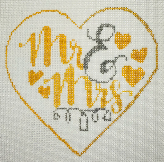 APWE04GS Mr and Mrs Heart - Gold and Silver