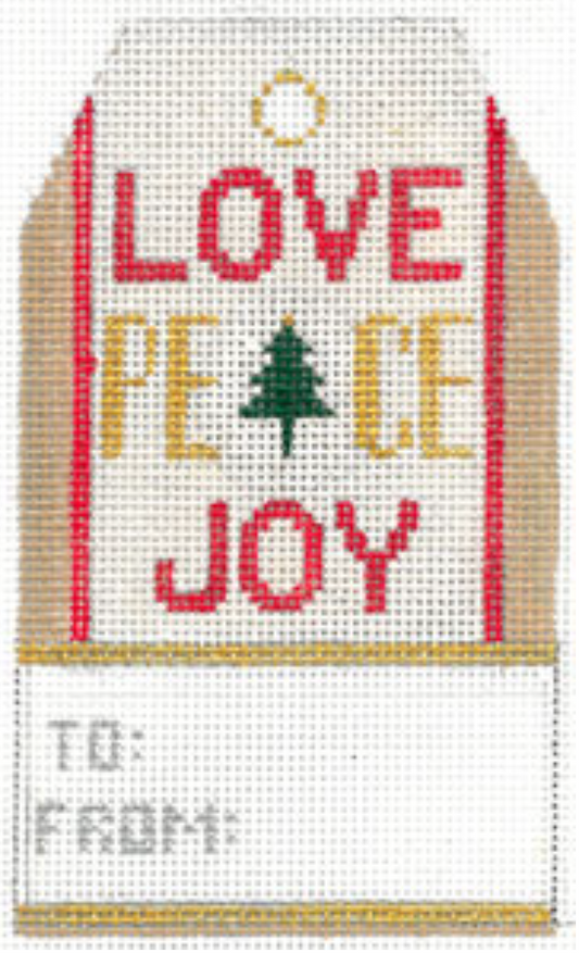 XO-198C Love Peace Joy Gift Tag