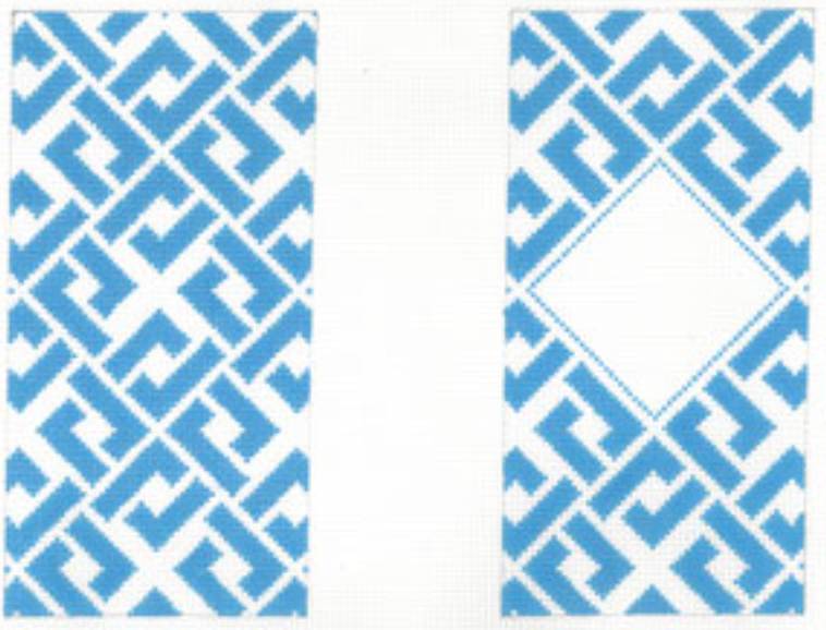 G-147 Blue Interlocking Diamonds Eyeglass Case