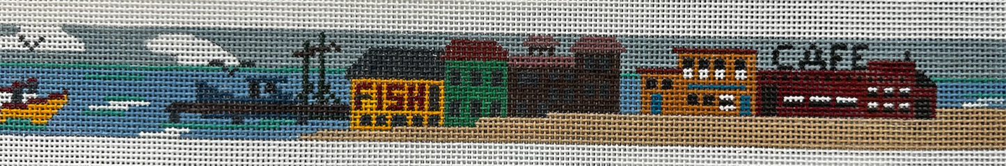 142 Wharf Fishing Scene Belt