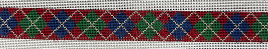 122d Argyle Belt - Red/Navy/Green