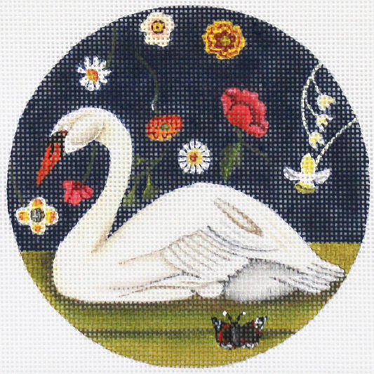 CN1537o Floral Swan Ornament