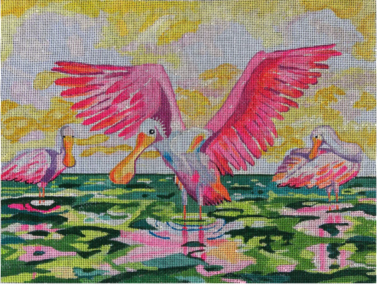 EN49 Spoonbills