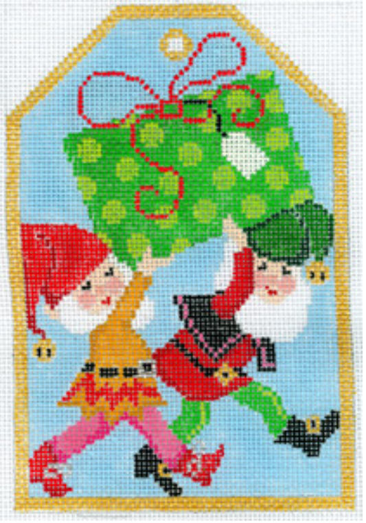 XO-197C Christmas Elves Gift Tag